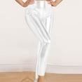 thumbnail image 2 of Women's High Waisted Metallic Leggings Stretch Shiny Party Club Pants, 2 of 5