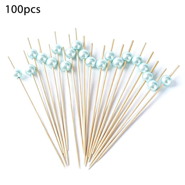 Wood Cocktail Picks, Colorful Fruit Drink Skewers Cocktail Toothpicks Bulk for Fruit Sticks Sandwich Dessert Party Decorations (color )