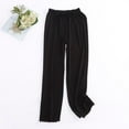thumbnail image 2 of SWSMCLT Women Summer Pajamas Pants Soft Pj Bottoms Lounge Sleep Pants Lightweight Straight Leg Casual Lounge Cool Comfy Black Small, 2 of 2
