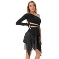 thumbnail image 4 of CHICTRY Womens Asymmetrical One Shoulder Latin Lyrical Dance Dress Costume, 4 of 7