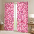 thumbnail image 2 of Manfei Cheetah Print Letter Blackout Curtains Set of 2 (52x84 Each), Pink Bowknot Monogrammed M Window Curtains, Modern Fashion Style Curtains and Drapes, Black Out Curtains Decor, 2 of 6