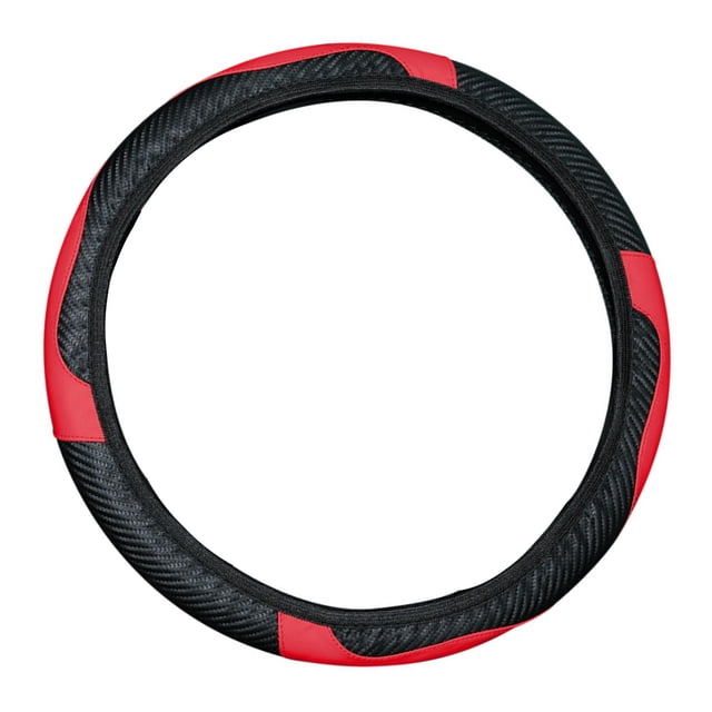 pu leather car steering wheel cover car steering wheel cover 38cm Car Steering Wheel Cover PU Leather Slip Resistant Universal Elastic Comfortable Smooth for Auto Black Red ANGGREK Otros