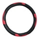 thumbnail image 1 of Protector para volante de coche de 38cm, cuero PU, antideslizante, Universal, elástico, cómodo, suave, negro y rojo, 1 of 10