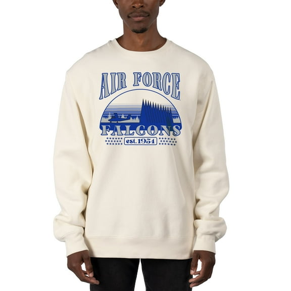 Men's Uscape Apparel Cream Air Force Falcons Premium Heavyweight Pullover Sweatshirt