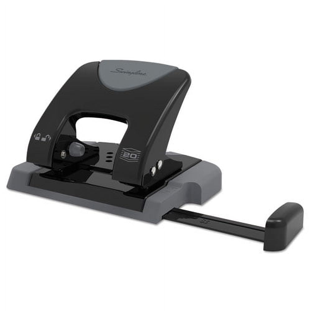 "20-Sheet Smarttouch Two-Hole Punch, 9/32"" Holes, Black/gray | Bundle of 5"