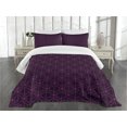 thumbnail image 3 of Ambesonne Eggplant Quilted Bedspread Set 3 Pcs, Swirl Leaf Details, King Size, Eggplant Purple, 3 of 5