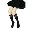 thumbnail image 4 of JeashCHAT Thigh High Socks Over Knee Rainbow Stripe Girls Football Sport Socks Black White, 4 of 4