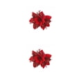 thumbnail image 3 of Yuarrent Flor de brillo de Navidad Decoración artificial Cabezas de flores grandes Hotel Casa de campo Chimenea Adornos de boda Regalo Rojo Rojo 2piezas, 3 of 6