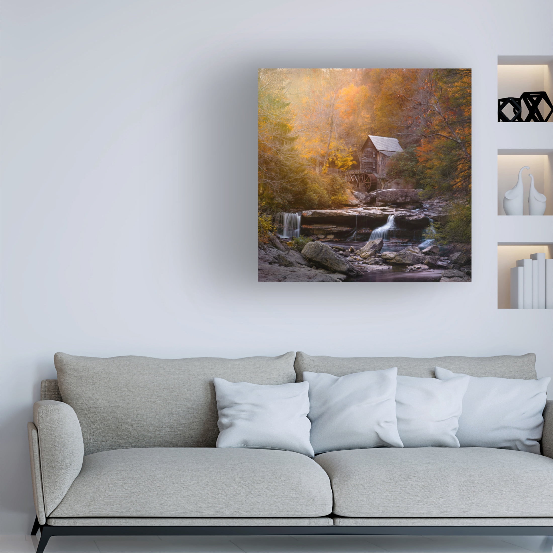 Canvas Wall Art - Catherine W. 'The Mill' Wall Art for Living Room, Bedroom, or Office Décor by Trademark Fine Art - 18 x 18 Inches