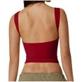 thumbnail image 4 of Women's Sexy Open Back Sleeveless Crop Tank High Neck Slim Fitted Cropped Tee Shirt Y2K Tops, 4 of 7