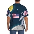 thumbnail image 3 of Fotbe Astronaut With USA Flag Camisa Estampada de Manga Corta para Hombre, Casual de Verano, Estilo Playero, Sin Arrugas-3X-Large, 3 of 5