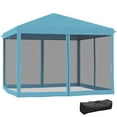 thumbnail image 1 of Outsunny 10' x 10' Pop Up Canopy Tent Gazebo with Removable Mesh Sidewall, 1 of 10