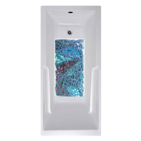 No Slip Mat by Versatraction 14 x 27 Organic Blue Montage Bath Mat