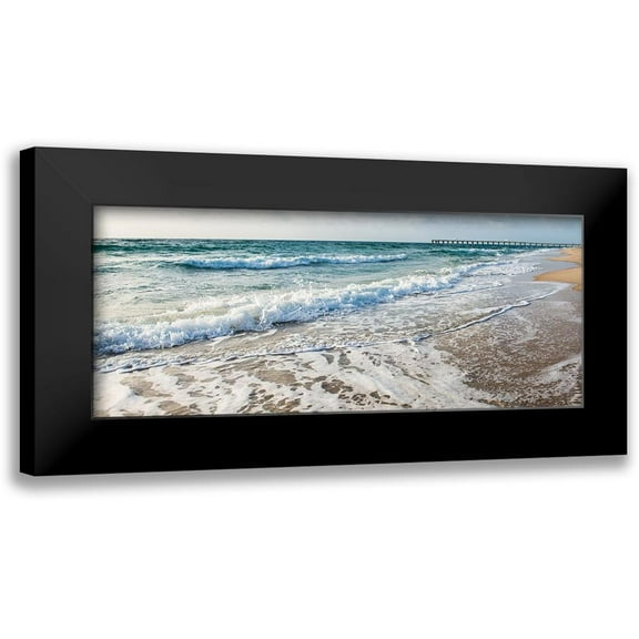 Bill Carson Photography 14x8 Black Modern Framed Museum Art Print Titled - Along the Pier I