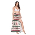 Christmas Theme Pattern Red Green Stripes Women's Swimwear Cover Ups ...