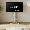 thumbnail image 4 of FITUEYES Universal Corner TV Stand for 32-70 inch with Sturdy Wood Base,Height Adjustable, White, 4 of 6
