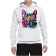 thumbnail image 3 of Cute Cat | Dean Russo Art Animal Lover Unisex Hoodie Sweatshirt, White, 3X-Large, 3 of 6