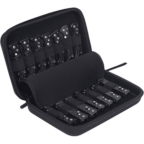 HNYG 14 Slots Pocket Knife Display Case, Knife Storage Organizer, Folding Knife Storage Case, Knife Collection Protector, 7.87" × 4.9" × 2.5"