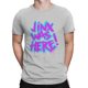 thumbnail image 5 of Camiseta genial para hombre con la frase "JINX WAS HERE", de Arcane League of Legends, de algodón, cuello redondo, gráfica., 5 of 7