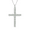 Green, variant on Women's Platinum over Sterling Silver Created Turquoise Cross Necklace