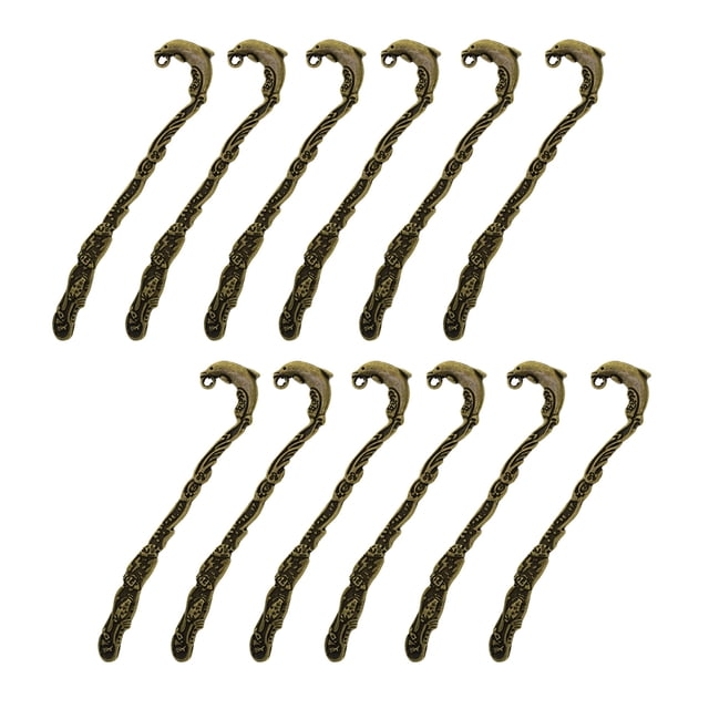 Paquete de 12 gancho Marcadores Antigua Joyería Encontrar Horquillas DIY Haciendo Oficina de Aleación de Zinc Accesorios para Artesanía para Lectores DIYOO HA010598-02