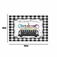 thumbnail image 3 of Easter Rugs Easter Coir Doormat Outdoor Bunny Welcome Mat Layered Buffalo Plaid Black White Rug Natural Coir Door Mat Checkered Mat for Easter Front Porch Entryway Decor 16x24 inch, 3 of 7