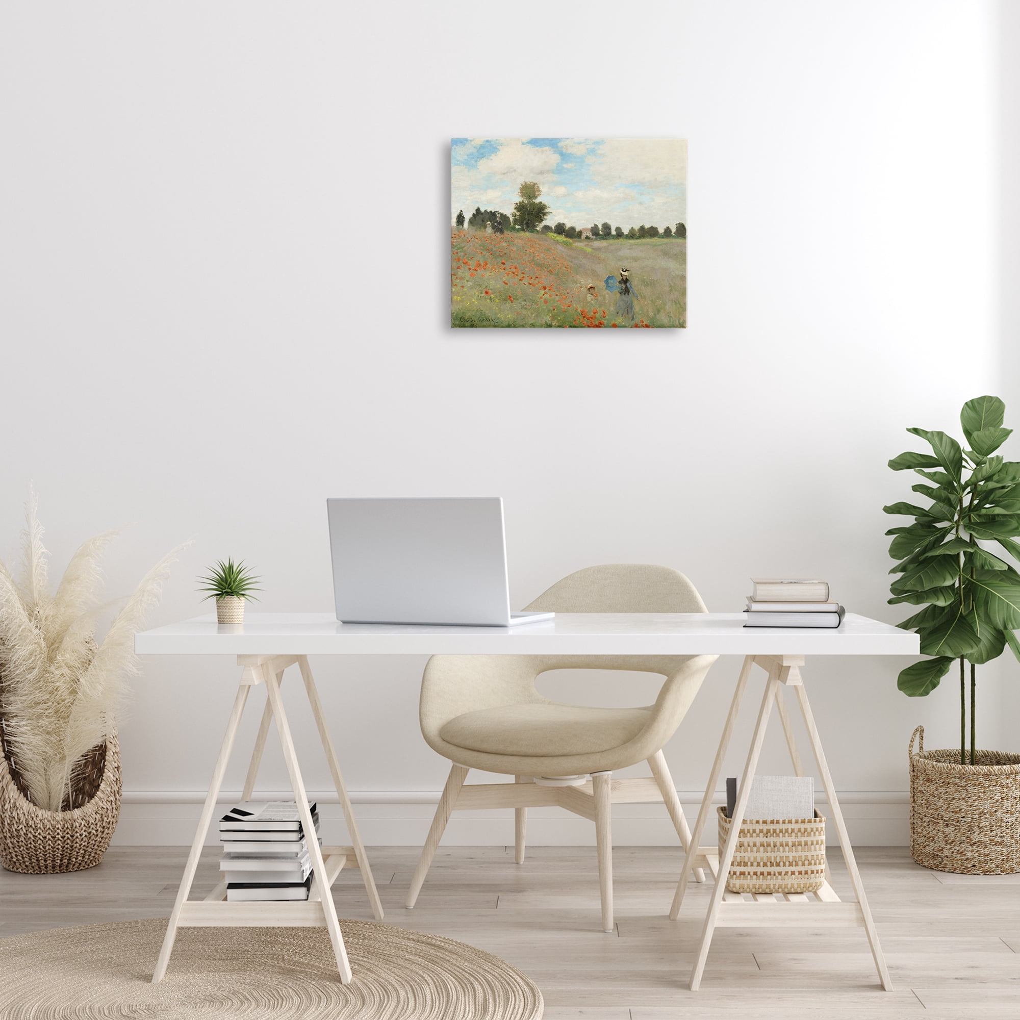Stupell Industries Classic Monet Poppy Field Landscape & Nature Painting Wrapped Canvas Art Print Wall Art, 20 x 16