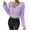 Purple, variant on EchfiProm Womens Holiday Sweaters Purple V Neck Pullover Cropped Valentines Slim Fit Tops for Women Long Sleeve