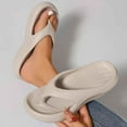 thumbnail image 2 of GPOECD Womens Summer Fashion Flip Flop Solid Color Slippers Outdoor Beach Slides Casual Slippers for Women Comfortable Z10142-Grey,8, 2 of 8