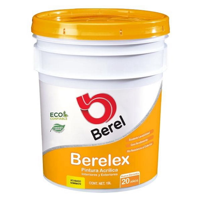 pintura berel berelex vinil acrílica interior/exterior 19l base accent semimate
