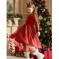 thumbnail image 3 of Oudiya Girls Dresses Contrast Mesh Long Sleeve Twirly High Low Birthday Party Formal Dress, 3 of 7
