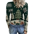 thumbnail image 4 of JGNGSHN Women's Long Sleeve Crew Neck Tops Soft Stretchy Fitted Crew Ribbed Knit Blouses Xmas Print Basic Tee Going Out Top, 4 of 7