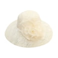 thumbnail image 4 of XIAOCHA Womens Lace‑Rose Wide‑Brim Hat Solid Sun Hat Party Hat,Beige, 4 of 4