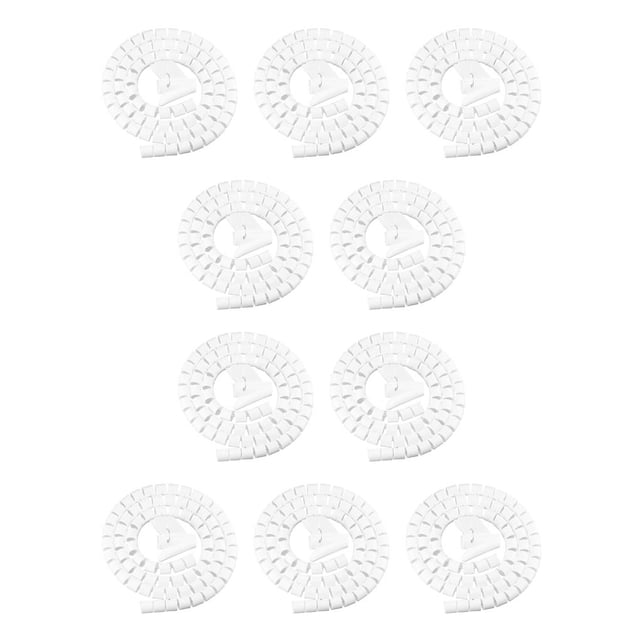 Injueey 1 Uds. Organizador de cables en Flexible, Protector de Cable de tubería de almacenamiento, enrollador de Cable de gestión, Blanco 10mm*2m+clip 10mm 10piezas