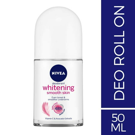 NIVEA Deodorant Roll-on, Whitening Smooth Skin, (Best Deodorant For Whitening Dark Underarms)