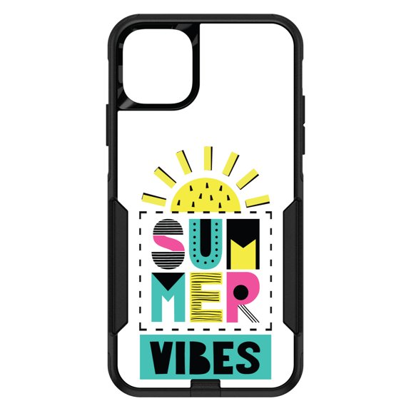 DistinctInk Custom SKIN / DECAL compatible with OtterBox Commuter for iPhone 11 Pro (5.8" Screen) - Summer Graphics - Summer Vibes Teal yellow Pink