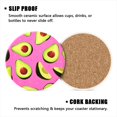 thumbnail image 3 of BaHomeck Drink Coasters Set of 4 with Holder seamless pattern of avocado slices on pink background Water Absorbent Ceramic Coasters Tabletop Protection,Suitable for Various Cup ,Home Decor, 3 of 4