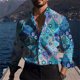 thumbnail image 1 of Camisas de hombre con solapa impresas en 3D con degradado de patchwork y diseños de diseñadores de verano, ropa de manga larga de moda y de alta calidad., 1 of 6