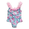 thumbnail image 2 of naisibaby Toddler Kids Girls Cute Printed Bikini, Baby Ruffles One-piece Swimsuit Green 3 T, 2 of 9