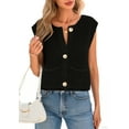 thumbnail image 2 of Shine Up Vest for Women Button Down Cardigan Sweater Sleeveless Crochet Knit Tops with Pockets, 2 of 8