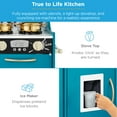 thumbnail image 6 of Best Choice Products Pretend Play Kitchen Wooden Toy Set for Kids w/ Telephone, Utensils, Oven, Microwave - Teal, 6 of 8