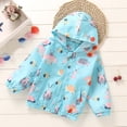 thumbnail image 5 of BLTIBY Kids Rain Jacket Windproof Long Sleeve Cute Printed Zip Up Hooded Jackets Lightweight Outdoor Raincoats with Pockets Multicolor 3 8-9 Years, 5 of 9