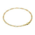 thumbnail image 4 of Nuragold 14k Real Yellow Rose White Gold Solid Valentina 3mm Anchor Link Chain Bracelet or Anklet (7"-9") Italian Jewelry for Men & Women, 4 of 8