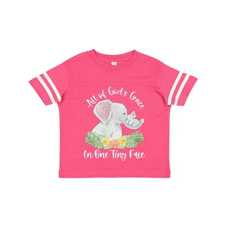 

Inktastic All of God s Grace in One Tiny Face Elephants and Flowers Gift Toddler Boy or Toddler Girl T-Shirt