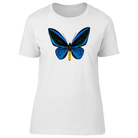 Ornithoptera Blue Butterfly T-Shirt Women -Image by Shutterstock, Female Medium