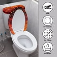 thumbnail image 4 of HELLHERO Autumn Maple Leaves Polyester Fabric Toilet Seat Cover Set & Reusable Toilet Dust Cover Set & Fits All Toilet Shapes for Household Soft, 4 of 8