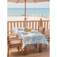 thumbnail image 2 of Outdoor Table Cloth with Umbrella Hole and Zipper, Teal Blue Coastal Waterproof Rectangle Tablecloth 60"x102", Summer Lobster Coral Nautical Washable Table Cover for Outside Party Patio Picnic, 2 of 8