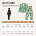 thumbnail image 4 of Hirioo Colorful Palm Leaves for Women's Pajama Sets 2 Piece Pjs Women's Long-Sleeved Pajama Set Button Down Sleepwear,S-XXL-X-Large, 4 of 7