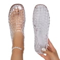 thumbnail image 4 of Samdudou Jelly Mesh Sandal for Women Transparent Hollow Ballet Flats Round Closed Toe Non-Slip Beach Shoes Summer Lightweight Breathable Dailywear, 4 of 9