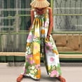thumbnail image 2 of Casual Jumpsuits Romper for Women Boho Print Pocket Long Playsuit Strap Overalls, 2 of 4